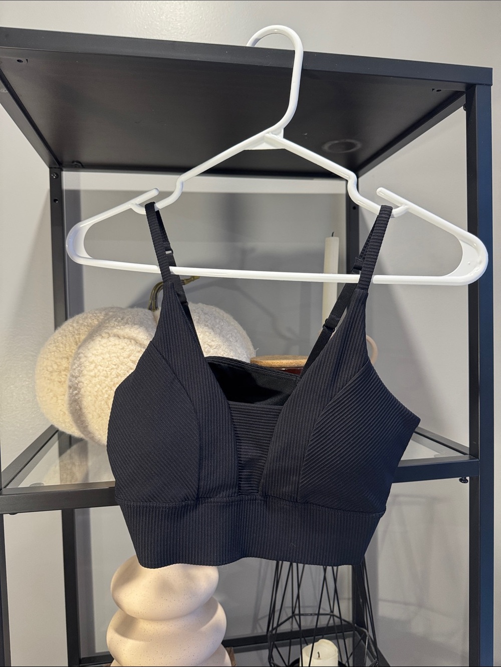 Old Navy Black Ribbed Plunge Bralette